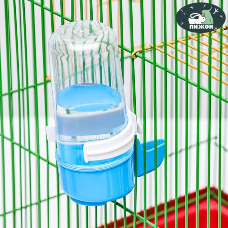 Bird drinker 6 x 13.5 cm, 240 ml, blue/white