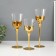Glass candlestick Set 3 pcs "Romance of candles" gold height 26cm, 23 cm, 20 cm