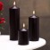 Set of candles - cylinders 3B1 (6x14 cm, 6x19 cm, 6x8.5 cm), black
