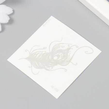 Tattoo on the body blue waterproof "Peryshok" 6x6 cm-1