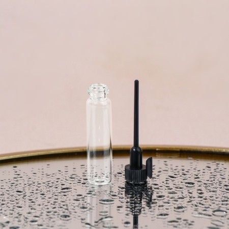 Perfume bottle, glass, with an applicator, 1 ml, packing 100 pcs, the color is transparent/black-2