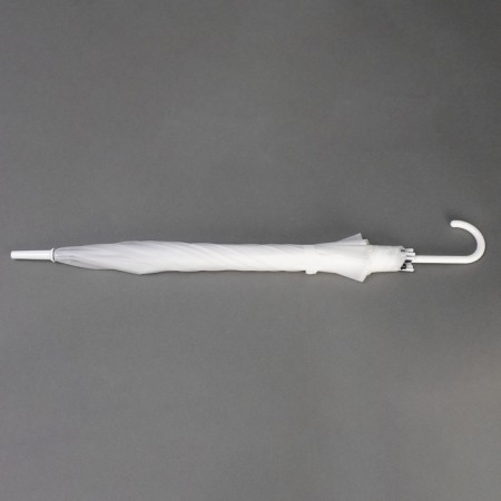 Umbrella - semi -automatic cane "plain", 8 spokes, r = 46 cm, white color-3