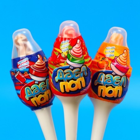 Caramel on a stick with sour powder "Dabble Pop", assorted 8 g-1
