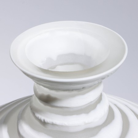 Vase for flowers "Arkady" made of glass, white 23 x 21 x 21 cm-2