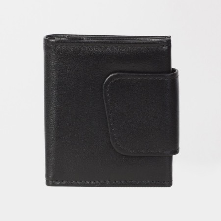 Male purse on the button, black color