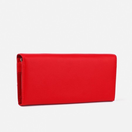 Women's wallet on magnets, red color-1