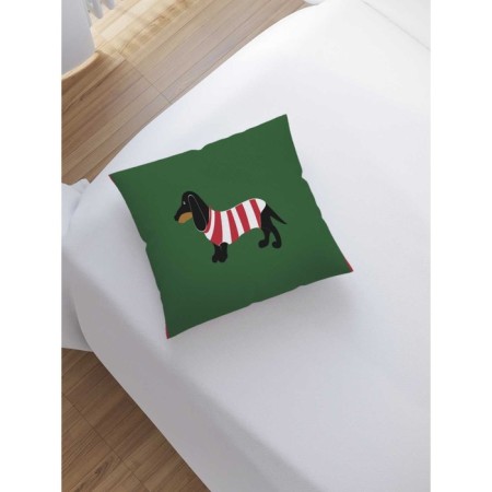 Decorative pillowcase "Dachshund in a striped T -shirt", on a zipper, size 45x45 cm-1