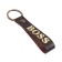 Leather keychain for a car key, strap, genuine leather, brown, boss