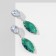 Earrings with rhinestones "Eden" almonds, white-green color in silver