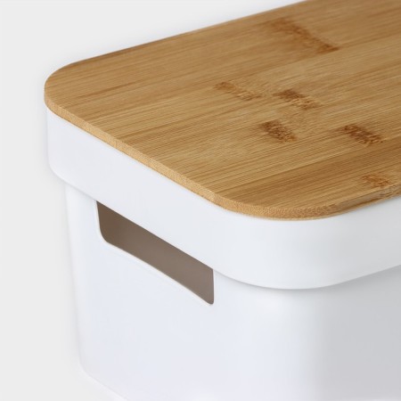 Storage container with lid LADOM "Naturel", 25.5 × 17 × 12cm, white color-1
