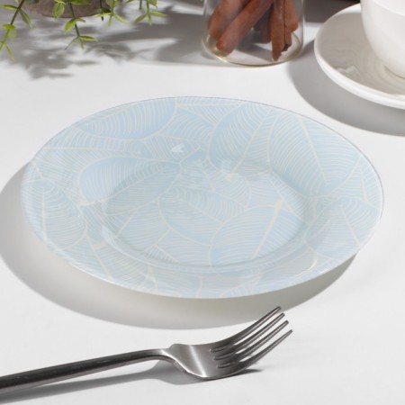 Glass plate "Livs", d = 19.5 cm, blue color-1