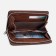Male purse with zipper, department for bills, for maps, for coins, black color