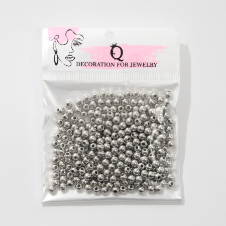 Busina "hematite" d = 4mm, set 10g, color silver-2
