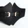 Women's belt, width 15 cm, black color