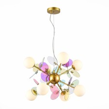Suspended EVOLUCE lamp. Sle2502-203-08. Vola. 8x5 watts, G9, 4000k, 52x52x60 cm, golden color