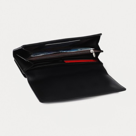 Women's wallet on magnets, black color-3