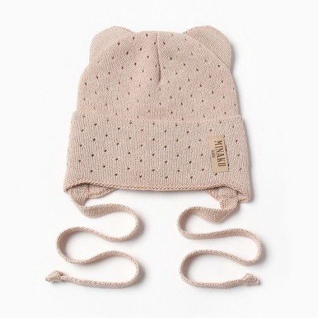 Children's hat minku, rr 44-46, beige color-6