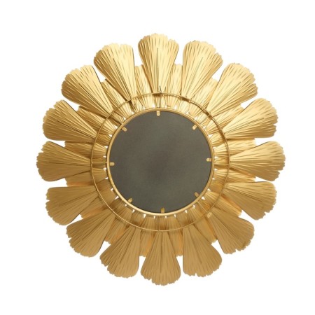 Decor Wall metal with a mirror "Flower. Fan" gold 94x94x7 cm-4