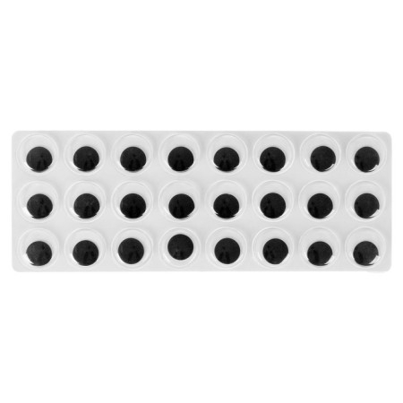 Glue -based eyes, set 24 pcs., Size 1 pcs: 1.5 cm