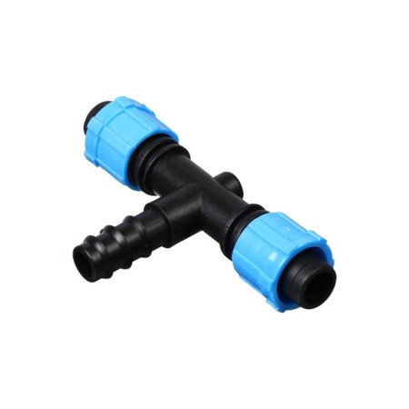 T-shaped connector for drip tape, 16 mm-1/2 "(12 mm)-16 mm, plastic, Greengo-1