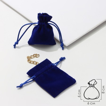 Velvet bag "Classics", 6 × 8, blue color-1