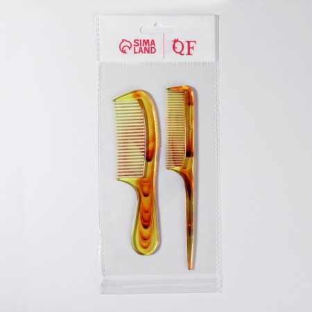Set of comb, 2 items, 16.5 cm, color "amber"-2