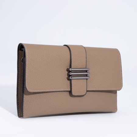 Bag-clate on magnet, long belt, beige color-2
