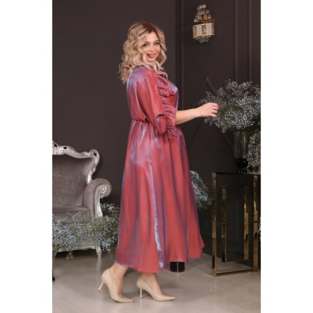 Female dress, size 50, terracotta color-1