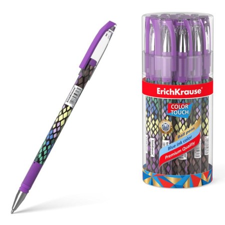Ballic handle Erichkrause Colortouch Purple Python, node 0.7 mm, blue ink blue