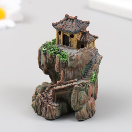 Figure for Florarium Polystone "House on the Cliff" 6.5x5x7.5 cm-3