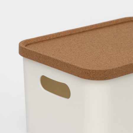 Korely maxi lid basket, 2.4 l, 23.5 × 16.5 × 13.5 cm, ivory color-2
