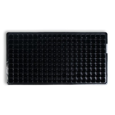 Cassette for growing seedlings, 200 cells, 7 ml, of plastic, black, 55 × 28 × 4 cm, Greengo-7