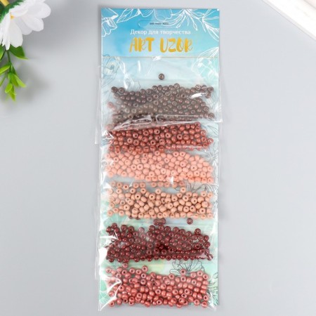 Round beads 6/0 "Autumn Forest" 6 colors x 10 g 20x8 cm