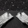 Hanging earrings with rhinestones "Waterfall" stepped, white color in silver, 17 cm