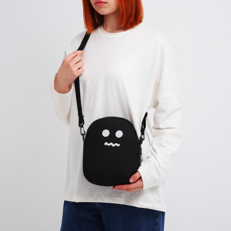 Youth bag with zipper, black color-5
