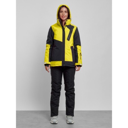 Ski costume female winter, size 44, yellow color-4