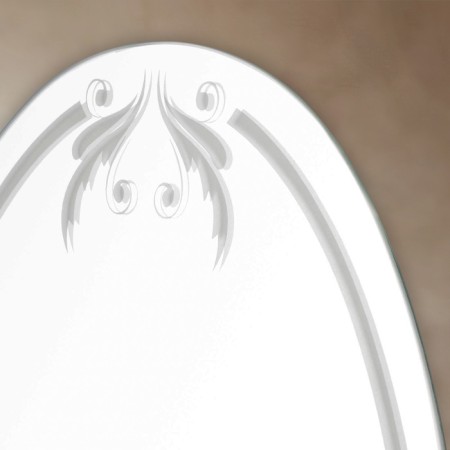 Mirror, wall -mounted, with sandblasting graphics, 57 × 34 cm-1