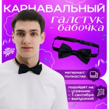 Карнавальный галстук-бабочка, чёрная