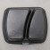 Single lunch box, 24.7 × 20.6 × 7 cm, 2 sectional, black color