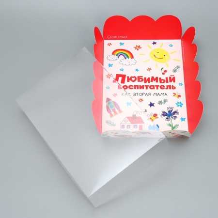 Bearbox, confectionery packaging with PVC lid, "Favorite Educator", 20 x 30 x 8 cm-2
