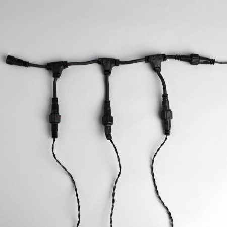 Garland "Clip-Light" 3 threads of 10 m, IP44, UMS, dark thread, 198 LED, glow blue, 8 modes, 24 V-2