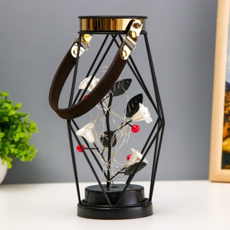 Nightlight "Flowers" LED from AAA batteries Black 16x16x25 cm Risalux-1