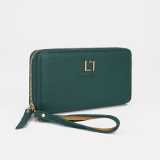 Women's wallet with lightning, green color