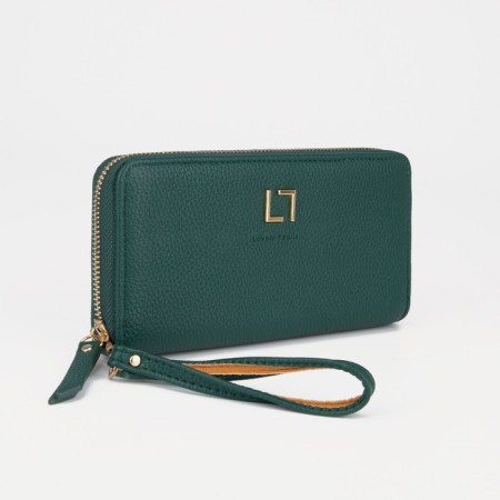 Women's wallet with lightning, green color