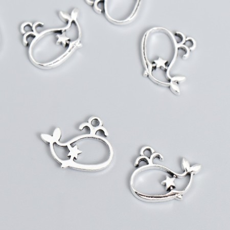 Decor for creativity Metal "Kit with an asterisk" silver set 12 pcs 1.5x1.9 cm