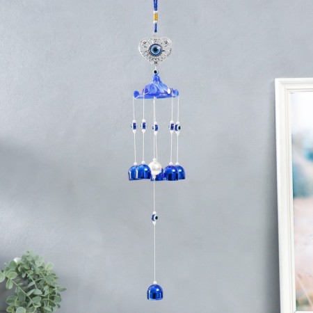 Wind Music Metal "openwork heart" from the evil eye 6 bells 43 cm