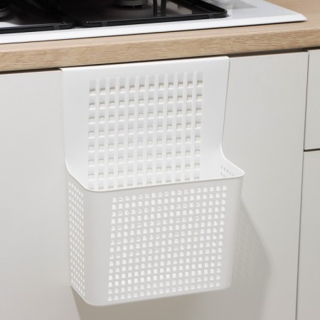 Basket for storage mounted on the door "Loft", 24.5 × 9.5 × 31.5 cm, white color-1