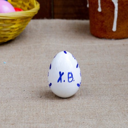 Gzhel egg, white, 7 cm-1