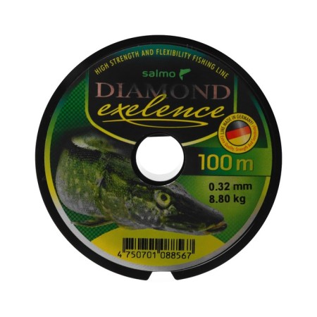 Monophile Salmo Diamond Exelence fishing line, diameter 0.32 mm, test 8.8 kg, 100 m, green-1