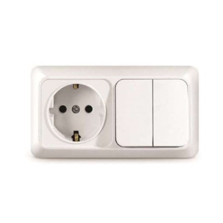 Block, OP, Olympus Universal O0033, 2 key, socket, 10A, IP54, white color